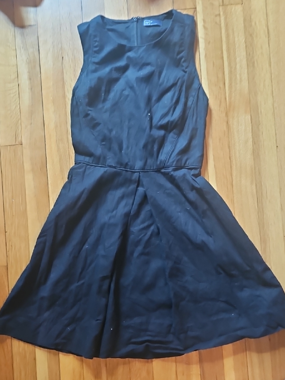 GAP Black Sleeveless Fit-and-Flare Dress, Part Linen